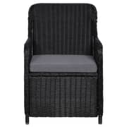 Vidaxl Outdoor Chairs With Cushions 2 Pcs Poly Rattan Black