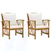 Vidaxl Garden Chairs With Cushions 2 Pcs Solid Acacia Wood