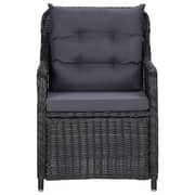 Vidaxl Garden Chairs 2 Pcs With Cushions Poly Rattan Black