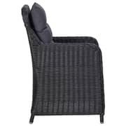 Vidaxl Garden Chairs 2 Pcs With Cushions Poly Rattan Black