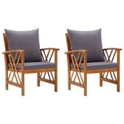 Vidaxl Garden Chairs With Cushions 2 Pcs Solid Acacia Wood
