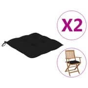 Vidaxl Chair Cushions 2 Pcs Black 40x40x7 Cm Fabric
