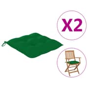 Vidaxl Chair Cushions 2 Pcs Green 40x40x7 Cm Fabric