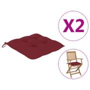 Vidaxl Chair Cushions 2 Pcs Wine Red 40x40x7 Cm Fabric