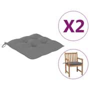Vidaxl Chair Cushions 2 Pcs Grey 50x50x7 Cm Fabric