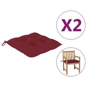Vidaxl Chair Cushions 2 Pcs Wine Red 50x50x7 Cm Fabric