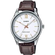 Casio Womens Quartz Watch, Analog Display And Leather Strap Ltp-v005l-7b3udf