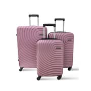 Para John Lightweight 3-pieces Abs Hard Side Travel Luggage Trolley Bag Set With Lock For Unisex Hard Shell Strong