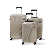 Para John Lightweight 3-pieces Abs Hard Side Travel Luggage Trolley Bag Set With Lock For Unisex Hard Shell Strong