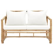 Vidaxl 2 Seater Garden Sofa With Cushions Bamboo