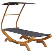 vidaXL Outdoor Lounge Bed with Canopy 100x190x134 cm Solid Bent Wood Anthracite