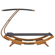 vidaXL Outdoor Lounge Bed with Canopy 100x190x134 cm Solid Bent Wood Anthracite