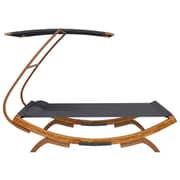 vidaXL Outdoor Lounge Bed with Canopy 165x203x138 cm Solid Bent Wood Anthracite