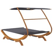 vidaXL Outdoor Lounge Bed with Canopy 165x203x138 cm Solid Bent Wood Anthracite