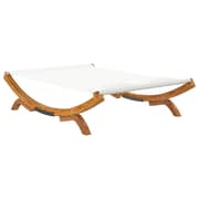 vidaXL Outdoor Lounge Bed 165x188.5x46 cm Solid Bent Wood Cream