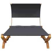 vidaXL Outdoor Lounge Bed with Canopy 165x203x126cm Solid Bent Wood Anthracite