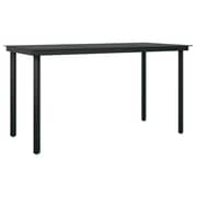 Vidaxl Garden Dining Table Black 140x70x74 Cm Steel And Glass