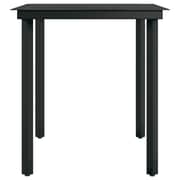 Vidaxl Garden Dining Table Black 140x70x74 Cm Steel And Glass