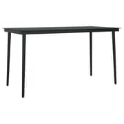 Vidaxl Garden Dining Table Black 140x70x74 Cm Steel And Glass