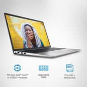 Dell Inspiron 15 (2020) Laptop - 11th Gen / Intel Core i5-1135G7 / 15.6inch FHD / 8GB RAM / 1TB HDD + 256GB SSD / Shared Intel Iris Xe Graphics / Windows 11 Home / English & Arabic Keyboard / Silver / Middle East Version - [3511-INS-1008-SLV]