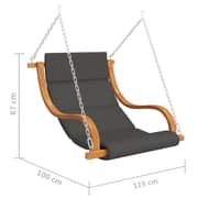 Vidaxl Swing Chair With Cushion Solid Bent Wood With Teak Finish
