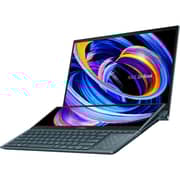 ASUS ZenBook Pro Duo 15 OLED (2022) Laptop - 12th Gen / Intel Core i9-12900H / 15.6inch OLED / 32GB RAM / 1TB SSD / 8GB NVIDIA GeForce RTX 3070 Graphics / Windows 11 / English & Arabic Keyboard / Celestial Blue / Middle East Version - [UX582ZW-OLED209W]