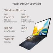 ASUS ZenBook 14 OLED (2022) Laptop - 12th Gen / Intel Core i5-1240P / 14inch 2.8K OLED / 8GB RAM / 512GB SSD / Shared Intel Iris Xe Graphics / Windows 11 Home / English & Arabic Keyboard / Ponder Blue / Middle East Version - [UX3402ZA-OLED1P5W]