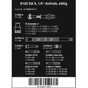 Wera 8100 Sa 9 Zyklop Speed Ratchet Set, 1/4