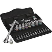 Wera 8100 Sa 7 Zyklop Metal Ratchet Set With Push-through Square, 1/4