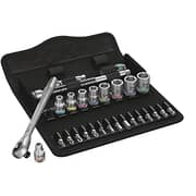 Wera 8100 Sa 10 Zyklop Metal Ratchet Set With Push-through Square, 1/4