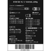 Wera 8100 Sa 10 Zyklop Metal Ratchet Set With Push-through Square, 1/4