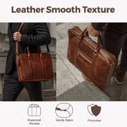 Trands Leather Laptop Bag Brown 14inch