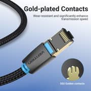 Vention Cotton Braided Cat.8 Sftp Patch LAN Cable 1m Black IKGBF