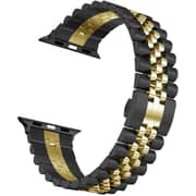 Caviar Compatible With Apple Watch Band, Stainless Compatible With Apple Watch Strap, Business Style Metal Watch Belt, Length Adjustment, For Iwatch Series 8 7 6 5 4 (38mm/40mm/41mm, Black/gold)