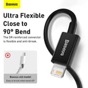 باسوس سلسلة سوبيريور كابل بيانات شحن سريع من USB إلى Ip 2.4a 1 متر أسود