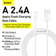 Baseus USB To Lightining Cable 1m White - BA.CALYS-A02.WT