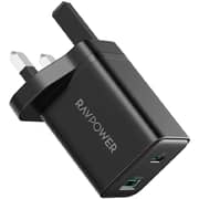 Ravpower PC170 PD 30W 2 Port Wall Charger Black