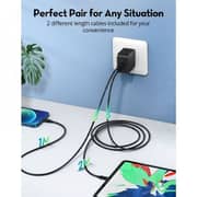 Ravpower USB Type-C To Lightning Cable 1m/2m Combo Pack Black