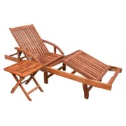 Vidaxl Sun Lounger With Table Solid Acacia Wood