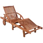 Vidaxl Sun Lounger With Table Solid Acacia Wood