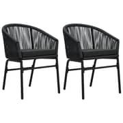 Vidaxl Garden Chairs 2 Pcs Black Pvc Rattan