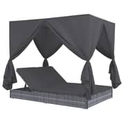 vidaXL Outdoor Lounge Bed With Curtains