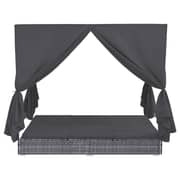 vidaXL Outdoor Lounge Bed With Curtains