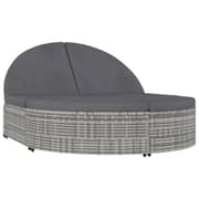 Vidaxl 2-person Sun Lounger With Cushions Poly Rattan Grey