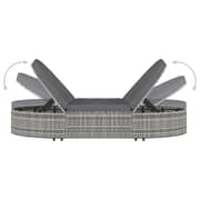 Vidaxl 2-person Sun Lounger With Cushions Poly Rattan Grey