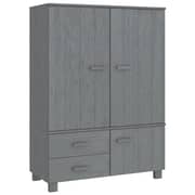 vidaXL Wardrobe HAMAR Dark Grey 99x45x137 cm Solid Wood Pine