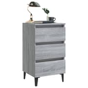 Vidaxl Bed Cabinets With Metal Legs 2 Pcs Grey Sonoma 40x35x69 Cm