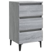 Vidaxl Bed Cabinets With Metal Legs 2 Pcs Grey Sonoma 40x35x69 Cm