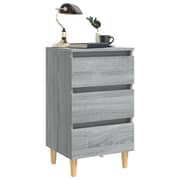 Vidaxl Bed Cabinet With Solid Wood Legs Grey Sonoma 40x35x69 Cm