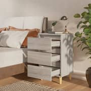 Vidaxl Bed Cabinets With Solid Wood Legs 2 Pcs Grey Sonoma 40x35x69 Cm